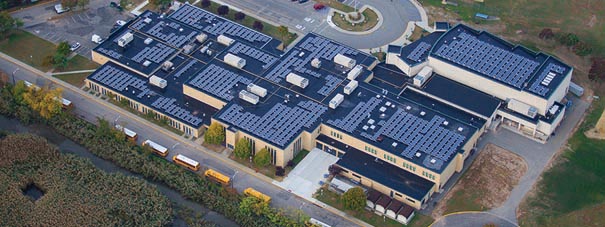 Pictured above: Secaucus High School-Middle School rooftop solar installation